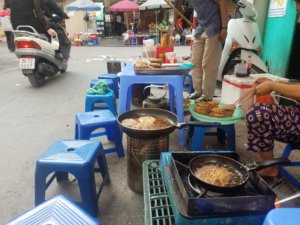 Street food stand Hanoi, Vietnam, the best place to travel for food in Southeast Asia