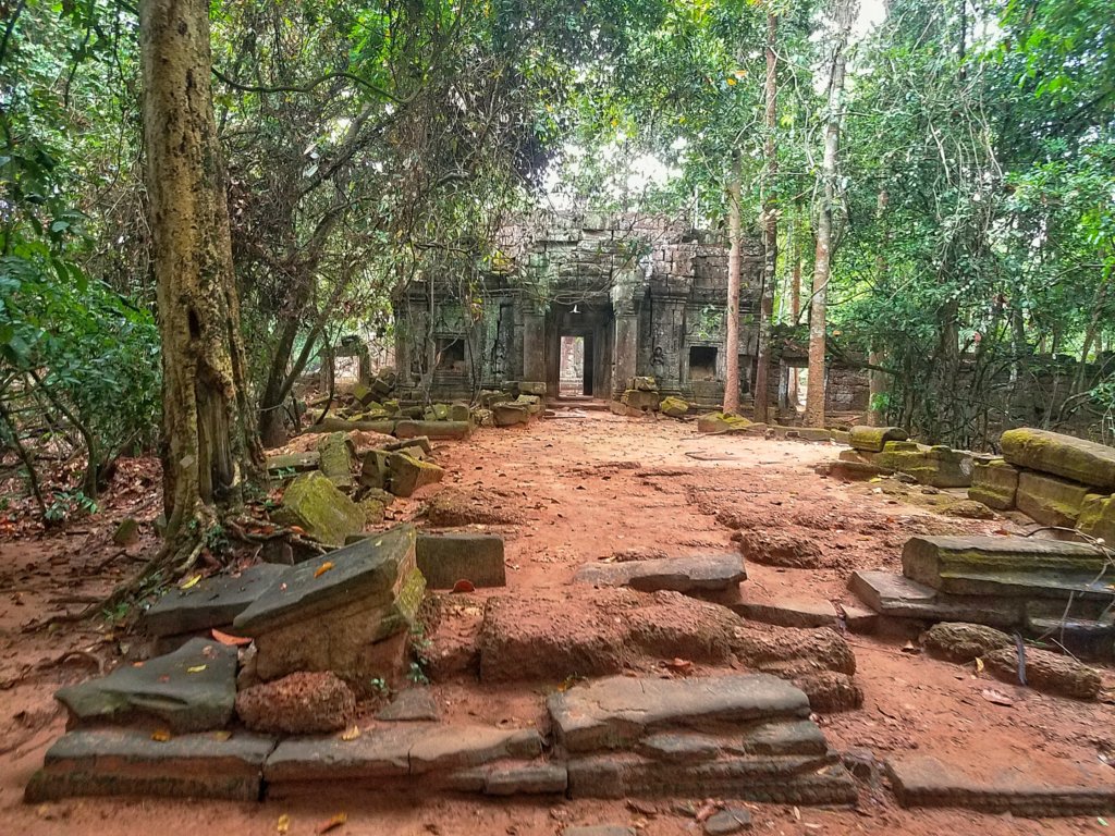 Ruins of an ancient road at the Temples of Angkor complex