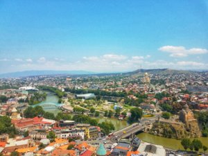 narikala fortress view tbilisi georgia