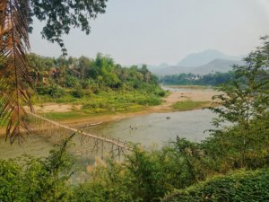 Nam Khan River bamboo bridge Laos