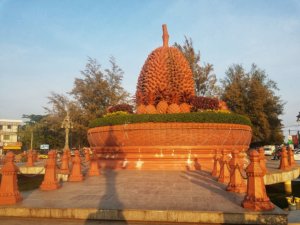 durian roundabout statue kampot cambodia