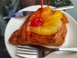 eating Luang Prabang pastry