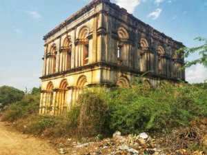 Abandoned building trash Bagan Myanmar