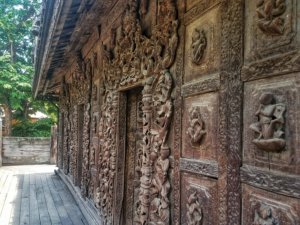 teakwood temple Mandalay Myanmar