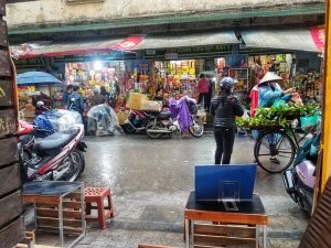 busy street Hanoi Vietnam Old Quarter