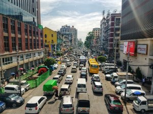 Traffic Jam Yangon Myanmar