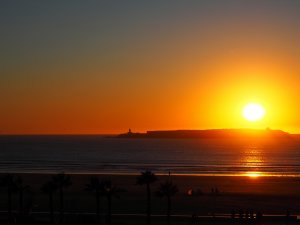 Beautiful sunset travel Essaouira Morocco