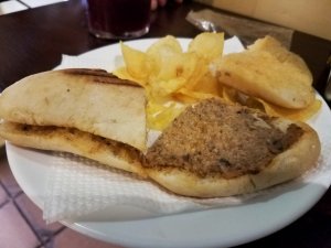 montadito pringa eating in Seville Spain