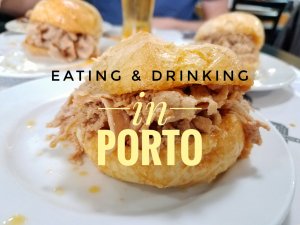 Hangry Backpacker eating Porto Portugal