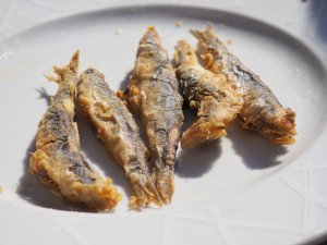 Eating in Madrid, a plate of boquerones tapas in Salamanca