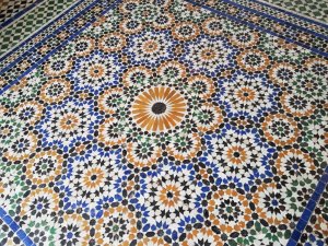 colorful mosaic tile floor in Morocco