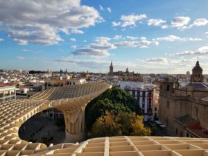 View of Seville from atop the Metropol Parasol setas de sevilla