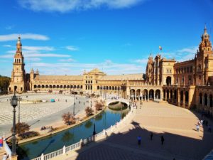 Plaza de Espana in Seville on a sunny afternoon
