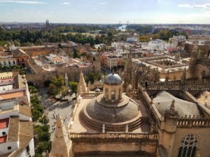 Seville city center from cathedral bell tower