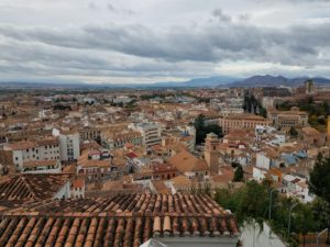 Viewpoint in Granada looking down and out over the city