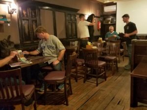 American in a tourist bar in Madrid Spain