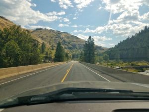 Highway in the mountains of Northeast Oregon
