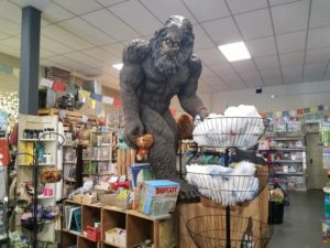 Sasquatch statue in Joseph Oregon gift shop
