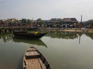 Thu Bon River Bridge and Hoi An Vietnam old town