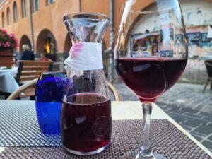 Romanian red wine in Brasov City Center
