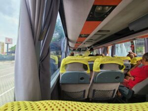 interior view of intercity transportation bus in Romania