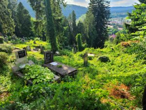 Church on the Hill old German cemetery in Romania