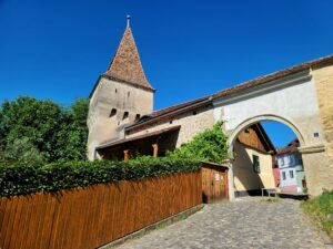 Medieval tower and gate in Old Town Sighisoara Romania