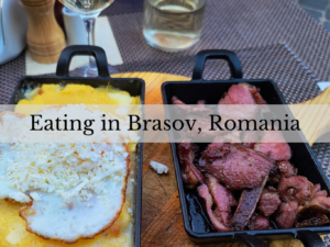Hangry Backpacker Eating in Brasov Romania