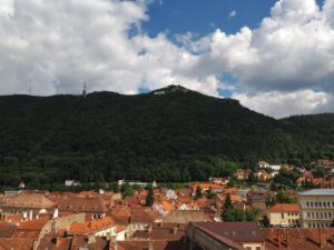 Tampa Mountain behind Old Town Brasov in Transylvania Romania
