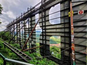 Brasov Hollywood sign from behind the letters at the top of Tampa Mountain