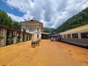 Sinaia Train Station exterior the nicest train station in Romania