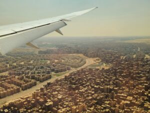 View of Cairo Egypt from Airplane