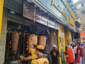 giant shawarma on the street in Downtown Cairo Egypt