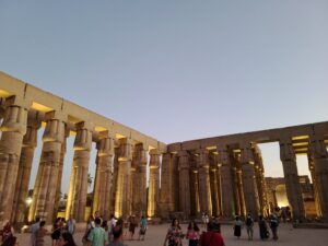 Ruins of Luxor Temple columns in Egypt