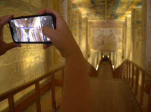 Taking pH๏τos in a tomb at the Valley of the Kings