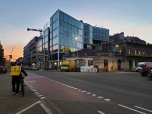 Poblenou Neighborhood with new hotel among dilapidated buildings